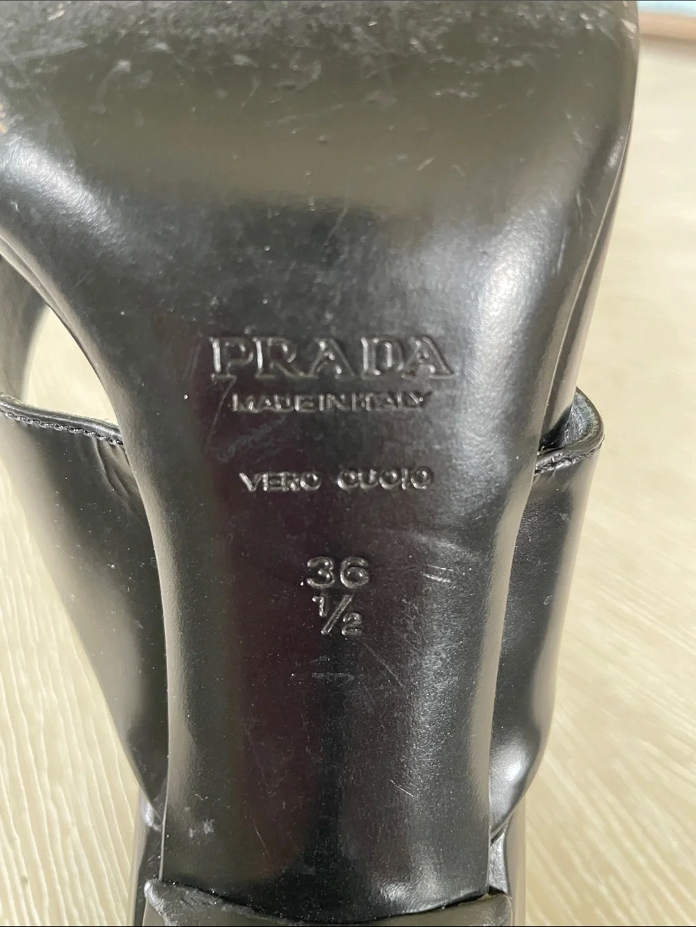 One Left Foot - Prada Black Leather Thong Sandal for Women - Sleek Slip-On